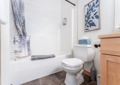 bathroom showing tub and toilet all clean